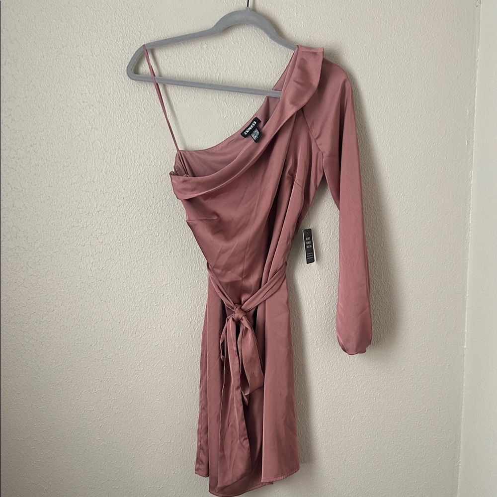 Express Mauve One-Shoulder Dress